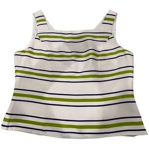 ADRIANNA PAPELL striped silk crop top size 10